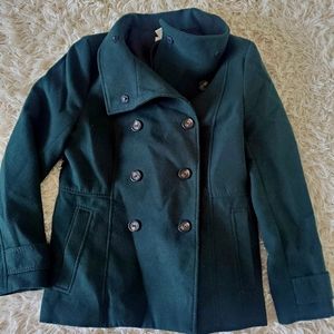 H and M size 14 dark green double breasted peacoat